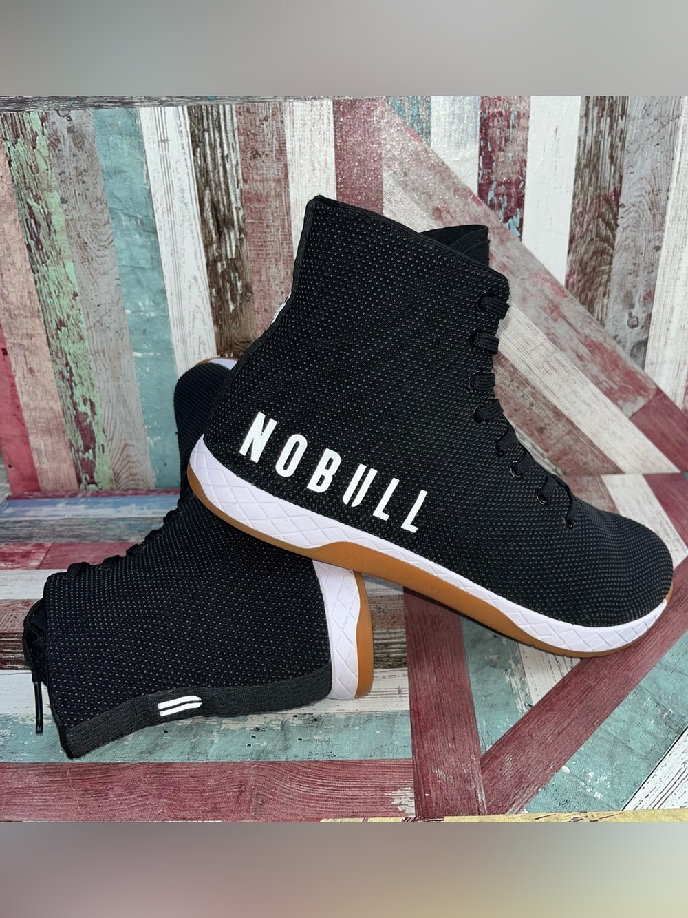 NOBULL Men’s Outwork High-Top Sneakers Shoes NEW Black White Gum Lightweight 10